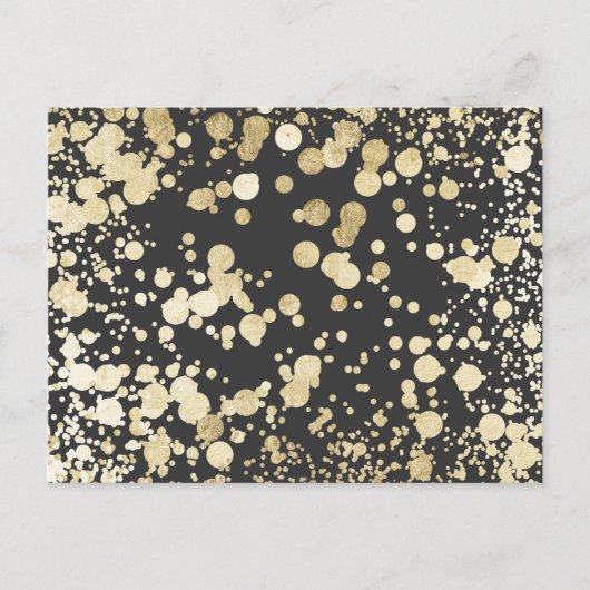 Stijlvol zwart en goud modern confetti-patroon briefkaart (Voorkant)