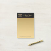 Stijlvol zwart en goud post-it® notes (Op bureau)