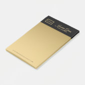 Stijlvol zwart en goud post-it® notes (Schuin)