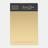 Stijlvol zwart en goud post-it® notes (Voorkant)