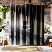 Stijlvol zwart en grijs geometrisch ontwerp Douche Douchegordijn