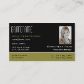 Stijlvol zwart en olijf met Photo Professional Visitekaartje (Achterkant)