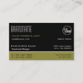 Stijlvol Zwart en Olijfgroen Modern met Logo Visitekaartje (Achterkant)