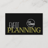 Stijlvol Zwart en Olijfgroen Modern met Logo Visitekaartje (Voorkant)