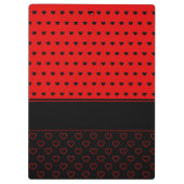 Stijlvol zwart en rood hart, aangepaste naam klembord (Achterkant)