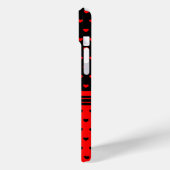 Stijlvol zwart en rood hartenpatroon Case-Mate iPhone case (Achterkant / Links)