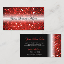 Stijlvol zwart en rood met glitter Professional Visitekaartje