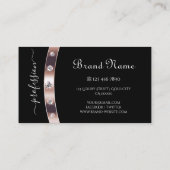 Stijlvol zwart en Roos goud met Monogram Elegant Visitekaartje (Achterkant)