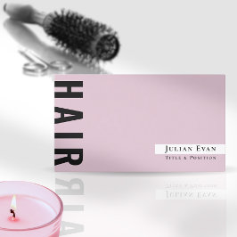 Stijlvol zwart en roze Hair Stylist Visitekaartje