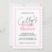 Stijlvol zwart en roze Script Spot Vrijgezellenfee Kaart (Voorkant)