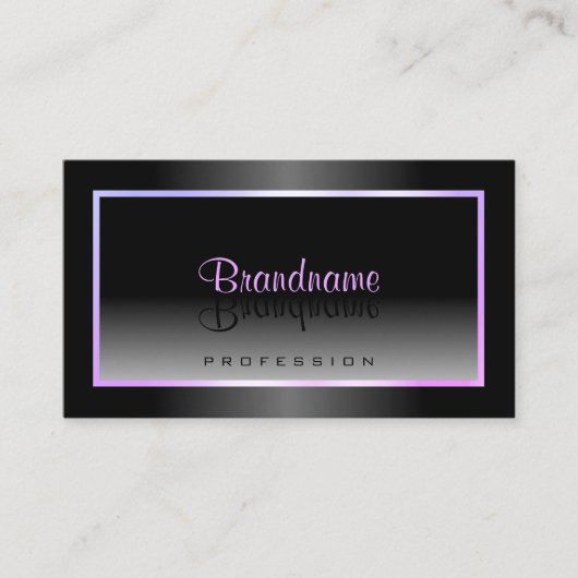 Stijlvol zwart en wit Lijst blauw roze verloop Visitekaartje (Voorkant)