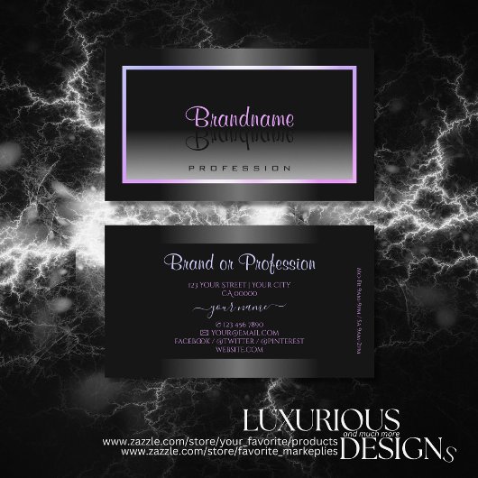 Stijlvol zwart en wit Lijst blauw roze verloop Visitekaartje