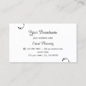 Stijlvol zwart en wit  met foto portret visitekaartje (Achterkant)