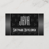 Stijlvol zwart en wit met gepatterde letters visitekaartje (Voorkant)