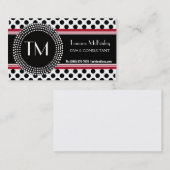 Stijlvol zwart en wit modern polaire dots visitekaartje (Voorkant / Achterkant)