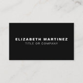 Stijlvol zwart en wit, modern voor- en achterzijde visitekaartje (Voorkant)