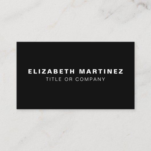 Stijlvol zwart en wit, modern voor- en achterzijde visitekaartje (Voorkant)