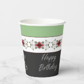 Stijlvol zwart en wit papieren bekers (Achterkant)