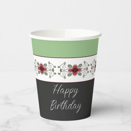 Stijlvol zwart en wit papieren bekers (Links)