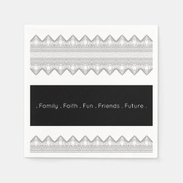 Stijlvol zwart en wit servet