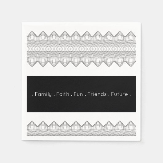 Stijlvol zwart en wit servet (Voorkant)