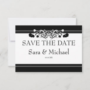 Stijlvol zwart en wit sparen de Kaart van de Datum