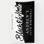 Stijlvol, zwart en wit welkom spandoek (Verticaal)