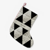 Stijlvol zwart en zilver glitter Diamonds Kleine Kerstsok (Voorkant (Hangend))