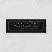 Stijlvol zwart en zilver, toegangsbewijs mini visitekaartje (Voorkant)