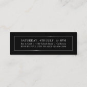 Stijlvol zwart en zilver, toegangsbewijs mini visitekaartje (Achterkant)