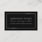 Stijlvol zwart en zilver, toegangsbewijs visitekaartje (Voorkant)