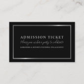 Stijlvol zwart en zilver, toegangsbewijs visitekaartje (Voorkant)