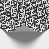 Stijlvol zwart geometrisch patroon op wit cadeaupapier (Hoek)
