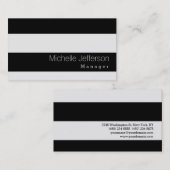 Stijlvol zwart, gestreept Visitekaartje (Voorkant / Achterkant)