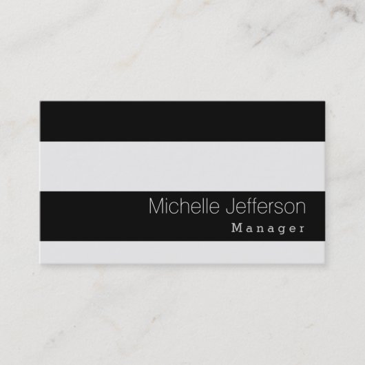 Stijlvol zwart, gestreept Visitekaartje (Voorkant)