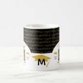 Stijlvol zwart Gold Afstuderen Foto Koffiemok (Center)