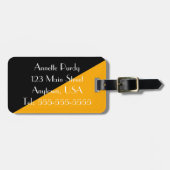 Stijlvol Zwart & Goud Designer Bagagelabel (Voorkant horizontaal)