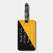 Stijlvol Zwart & Goud Designer Bagagelabel (Achterkant verticaal)