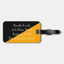 Stijlvol Zwart & Goud Designer Bagagelabel