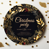 Stijlvol Zwart Goud Elegant Kerstfeest Kaart