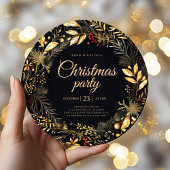 Stijlvol Zwart Goud Elegant Kerstfeest Kaart