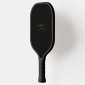 Stijlvol zwart goud handtekening script Monogram Pickleball Paddle (Links)