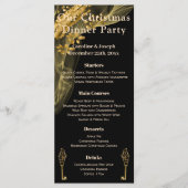 Stijlvol zwart & goud kerstmenu & kerstman menu (Voorkant)
