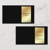 Stijlvol zwart goud, modern, eenvoudig design visitekaartje (Voorkant / Achterkant)