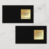 Stijlvol zwart goud, modern, eenvoudig design visitekaartje (Voorkant / Achterkant)