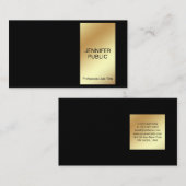 Stijlvol zwart goud, modern, eenvoudig design visitekaartje (Voorkant / Achterkant)