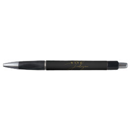 Stijlvol zwart goud signature script monogram pen