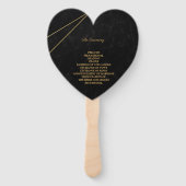 Stijlvol zwart & gouden geometrisch kader Huwelijk Handwaaier (Achterkant)