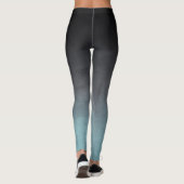 Stijlvol Zwart Grijs Blauwgroen rustiek ombre Leggings (Achterkant)