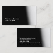 Stijlvol zwart grijs modern visitekaartje (Voorkant / Achterkant)